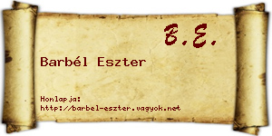 Barbél Eszter névjegykártya