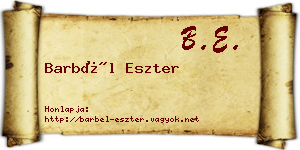 Barbél Eszter névjegykártya